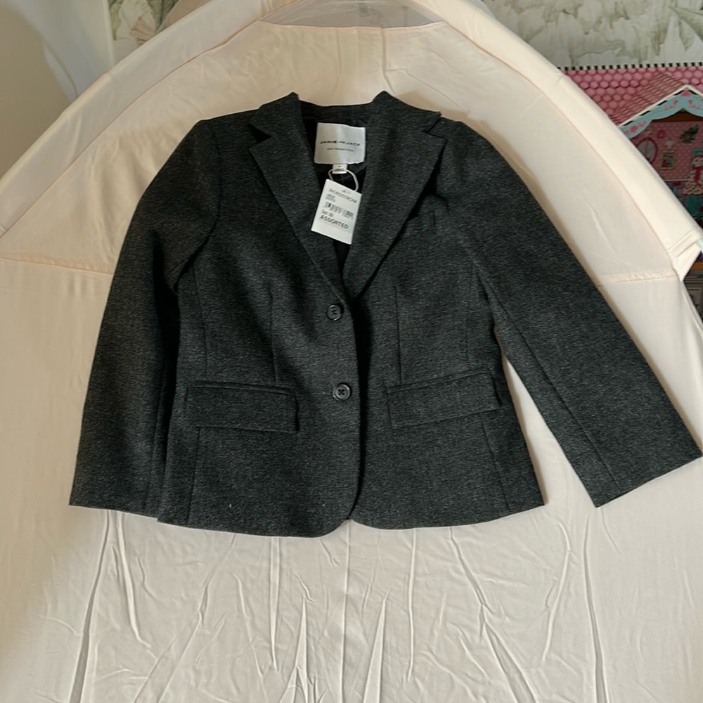 Janie and Jack Gray Blazer With Elbow Patches